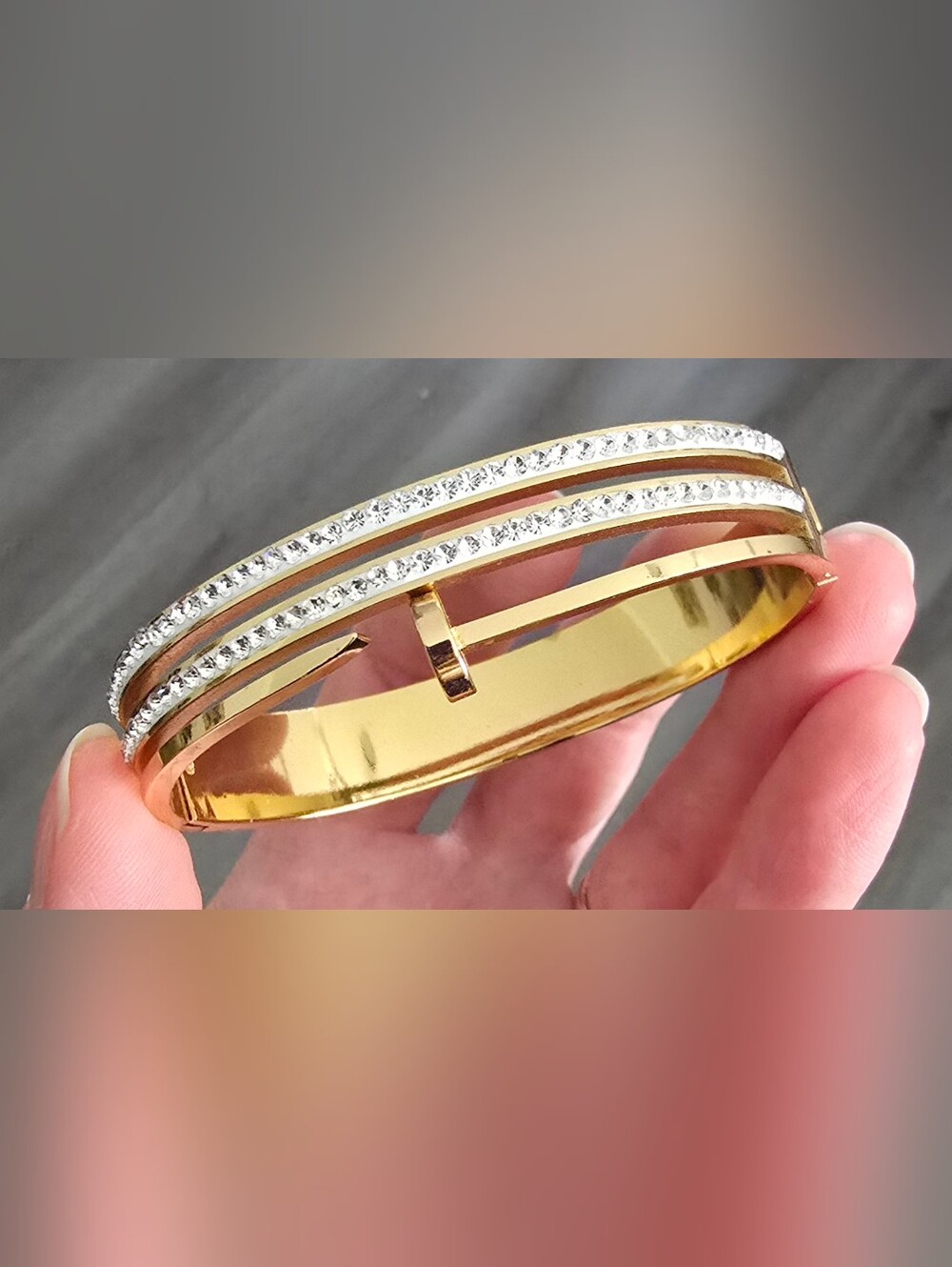 Gold Crystal-Accented Women's Bracelet